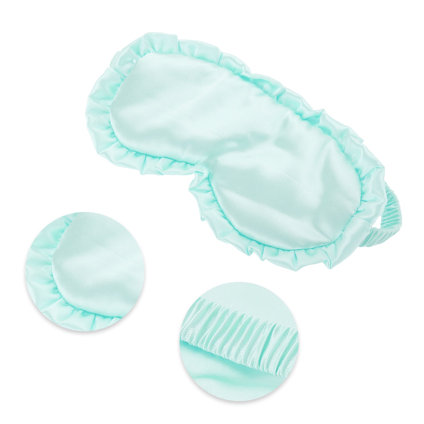 Soft Ruffle Sleep Mask Eye Shade Cover for Travel Green