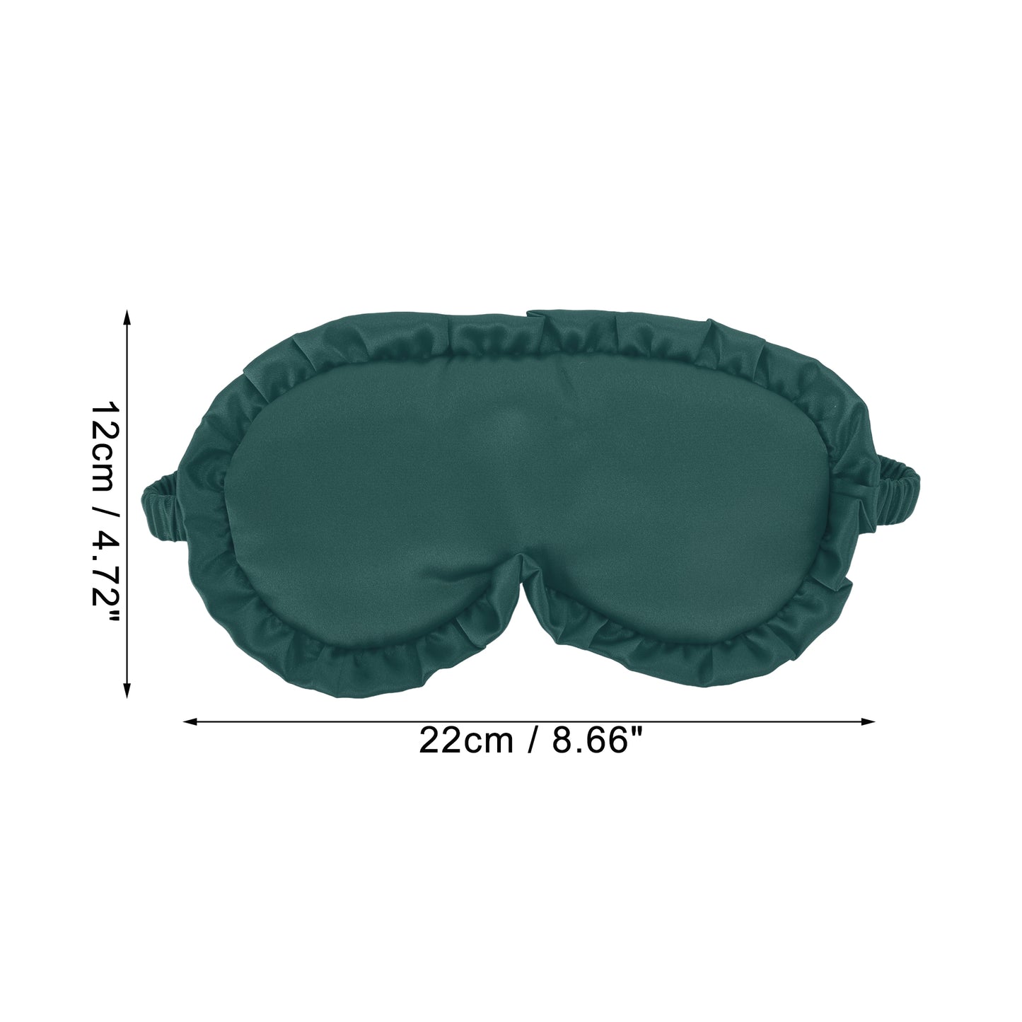 Soft Ruffle Sleep Mask Eye Shade Cover for Travel Dark Green