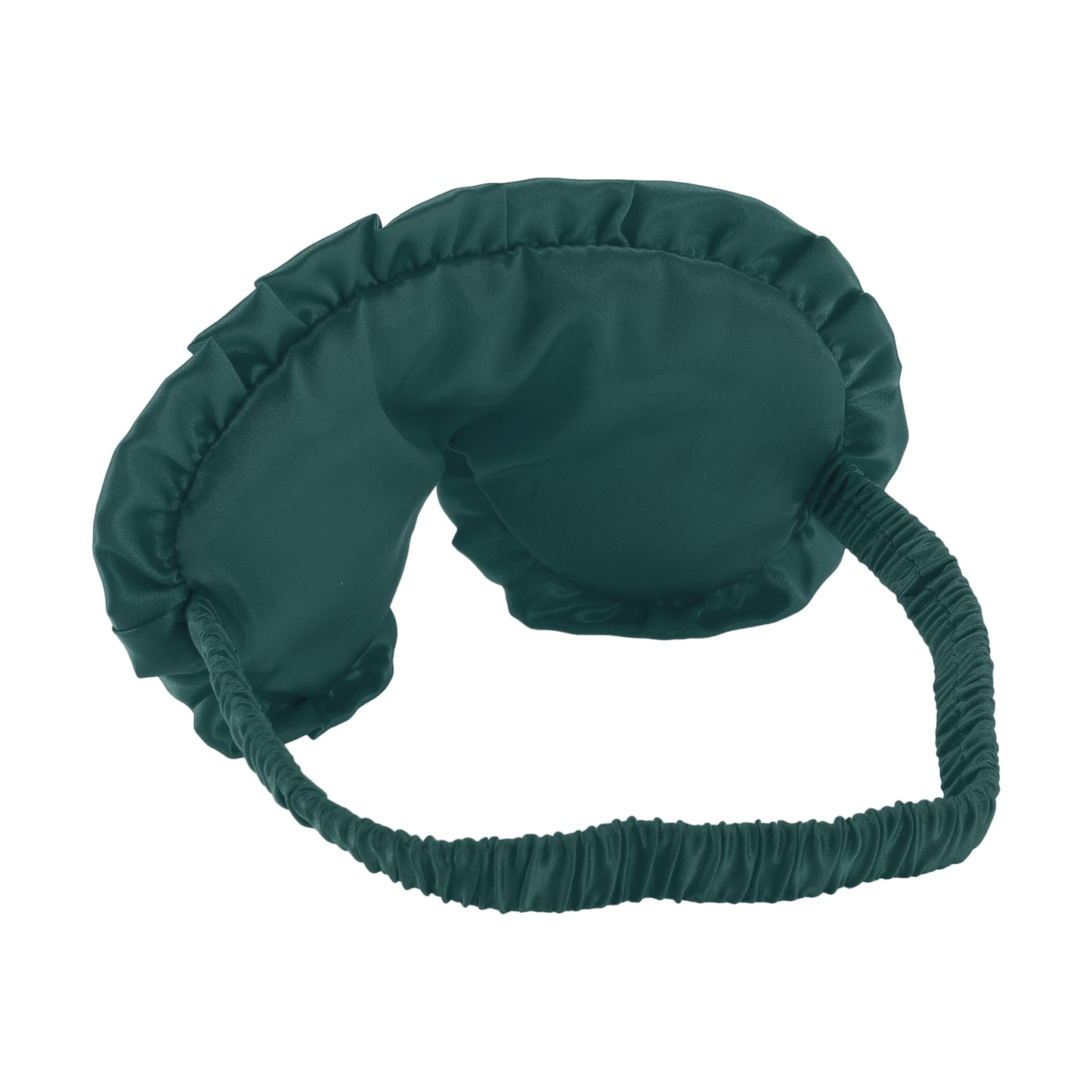 Soft Ruffle Sleep Mask Eye Shade Cover for Travel Dark Green