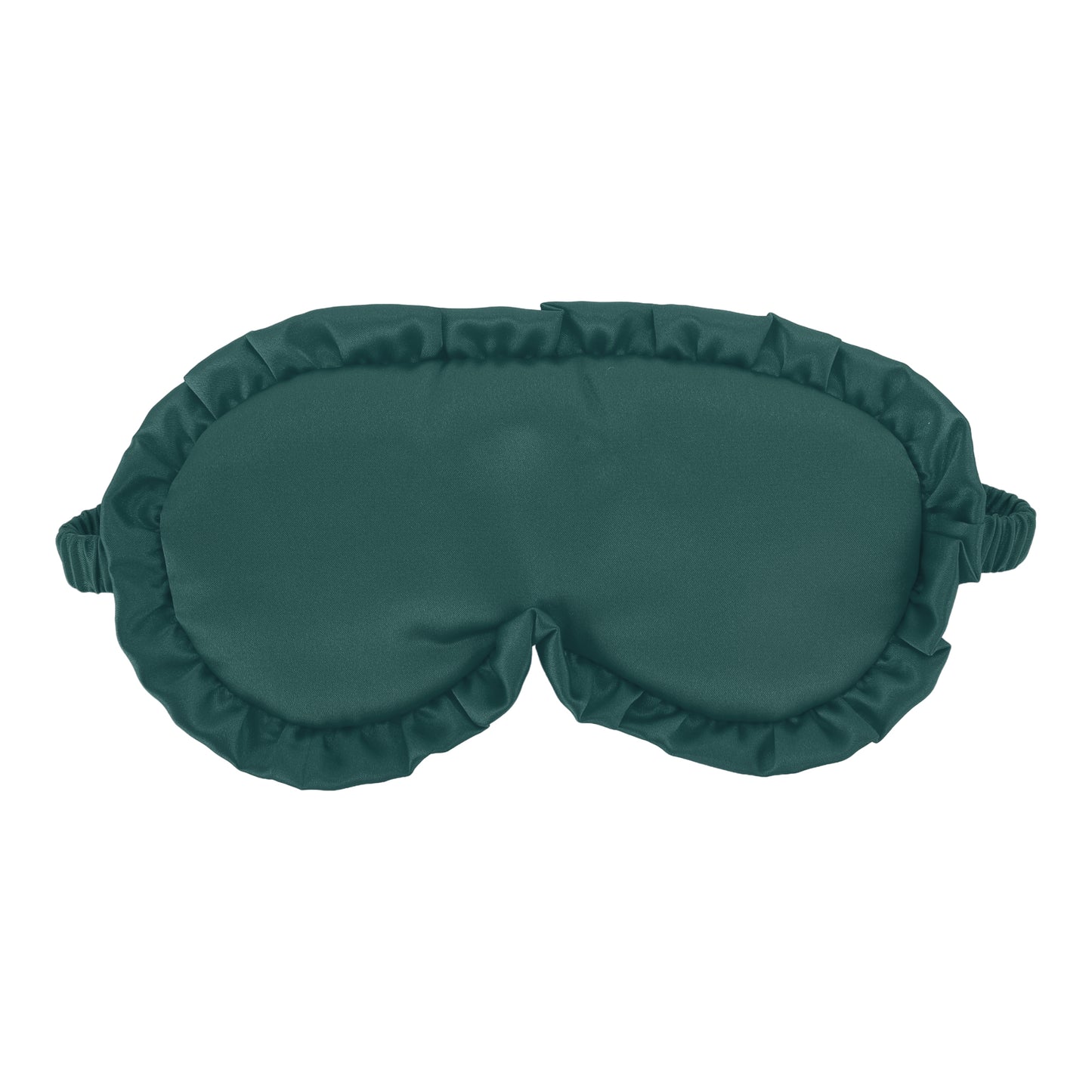 Soft Ruffle Sleep Mask Eye Shade Cover for Travel Dark Green