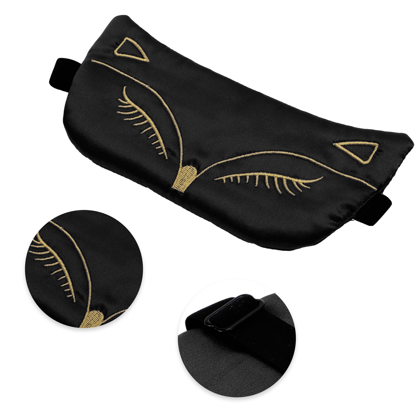 Soft Cartoon Fox Sleep Mask Eye Shade Cover for Travel Black