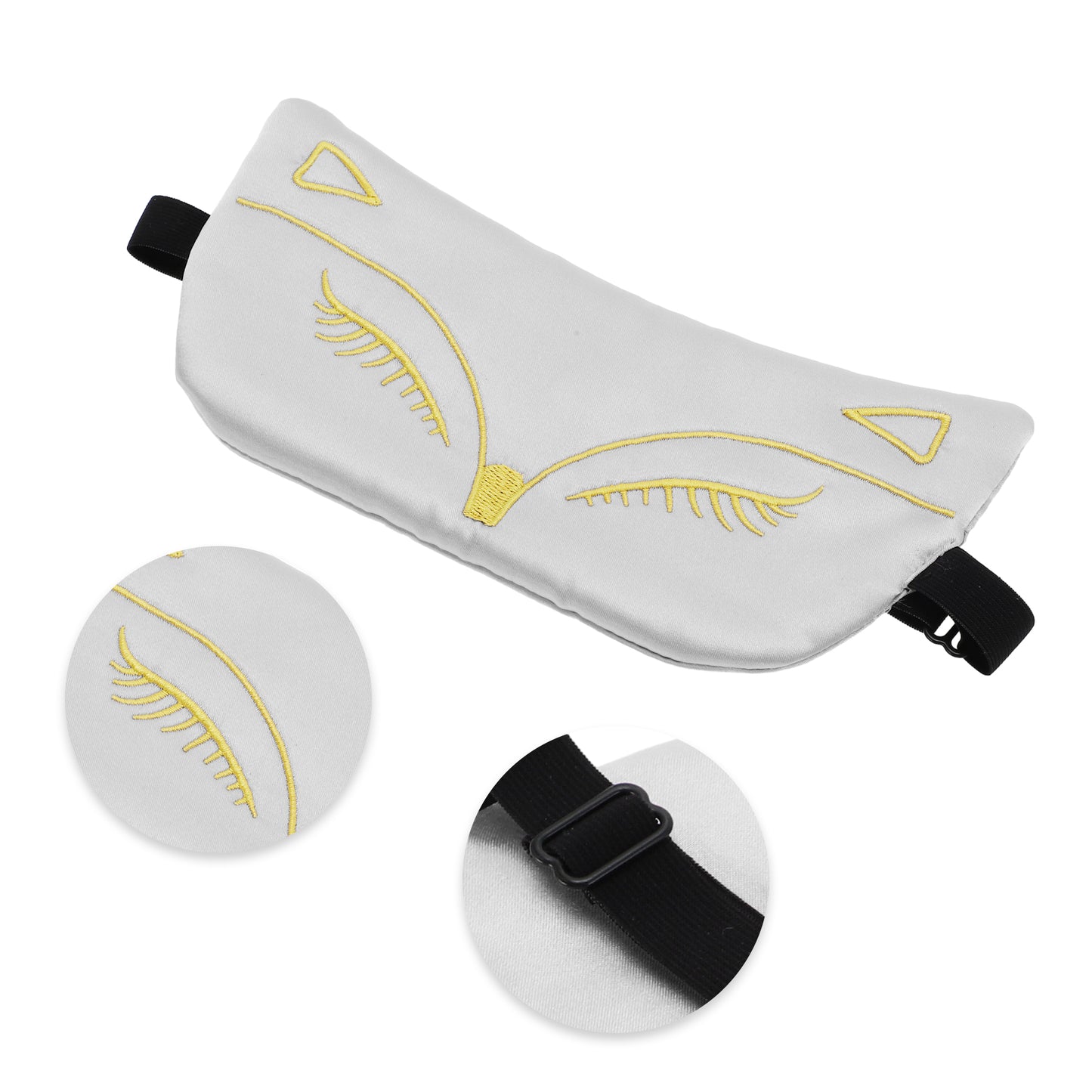 Soft Cartoon Fox Sleep Mask Eye Shade Cover for Travel Silver Tone