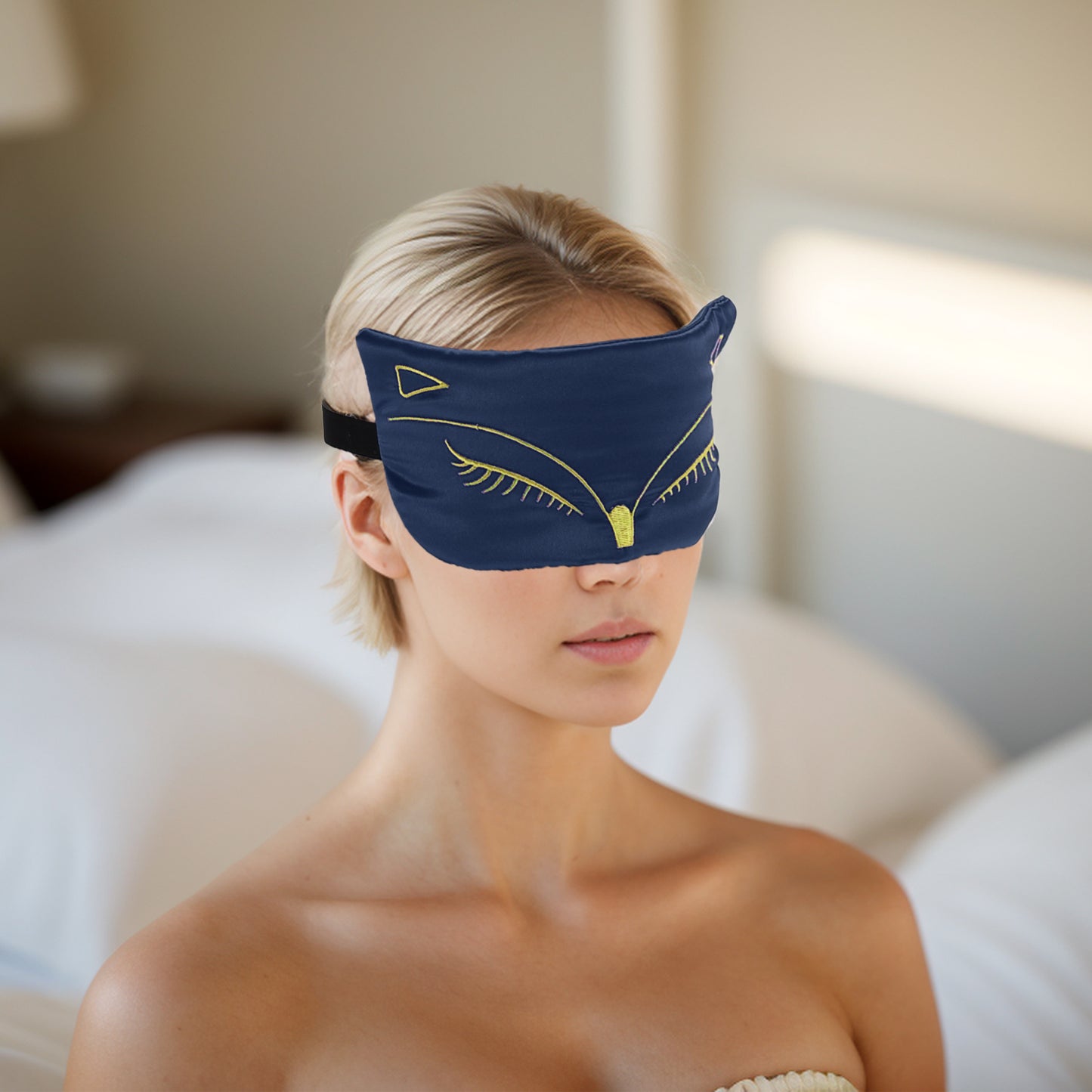 Soft Cartoon Fox Sleep Mask Eye Shade Cover for Travel Green