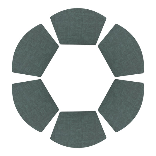 Juego de 6 manteles individuales de piel sintética con forma de cuña para decoración de mesa de cocina y comedor, lavables y lavables, 48 x 30 cm