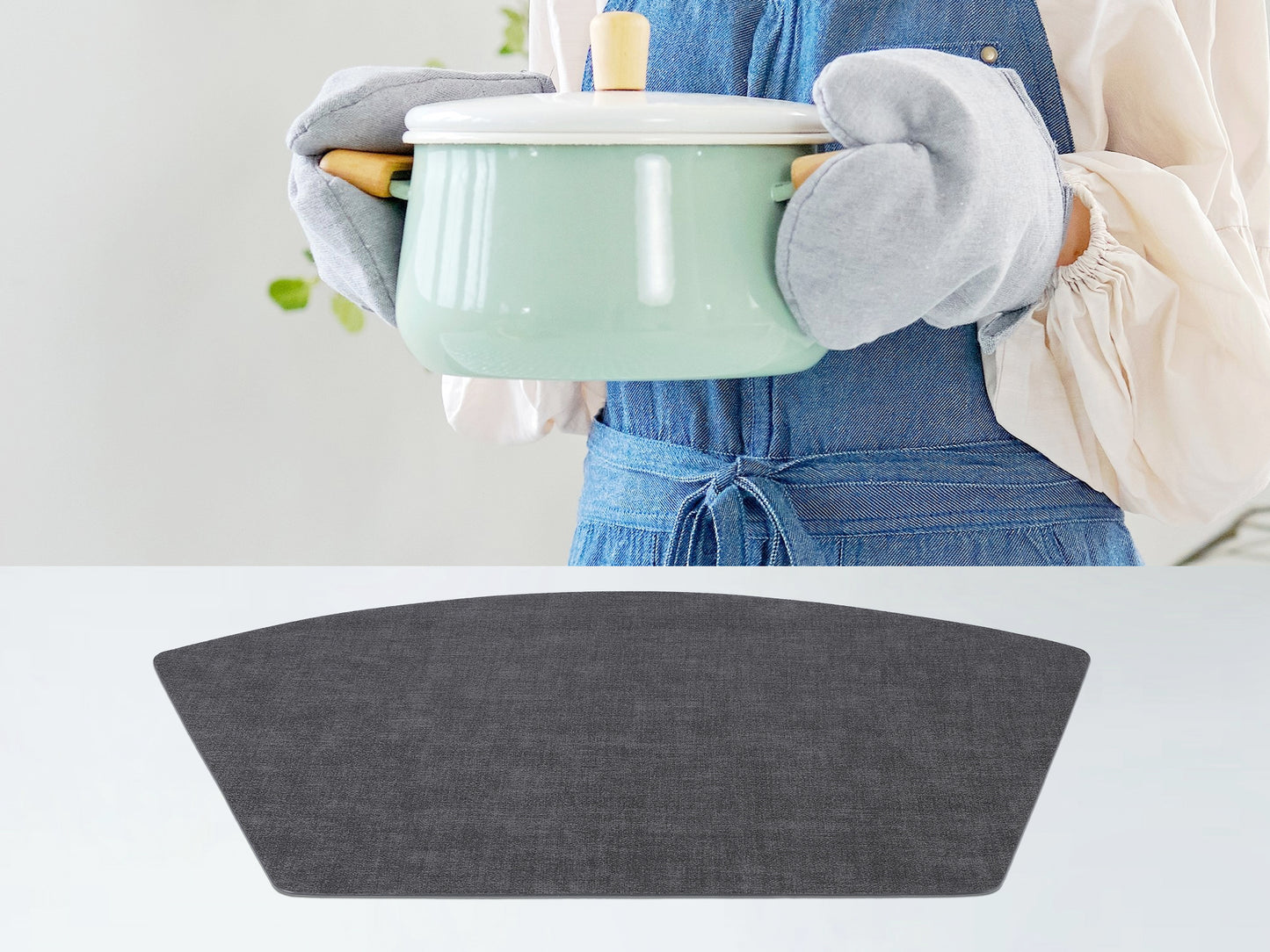 Placemats Set of 6 Wedge Faux Leather for Kitchen Dining Table Decor, Washable Wipeable 19*12in