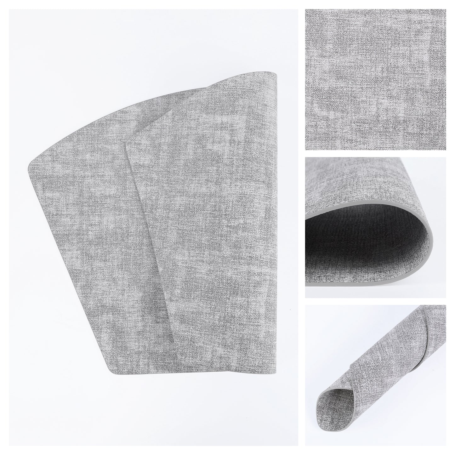 Placemats Set of 6 Wedge Faux Leather for Kitchen Dining Table Decor, Washable Wipeable 19*12in