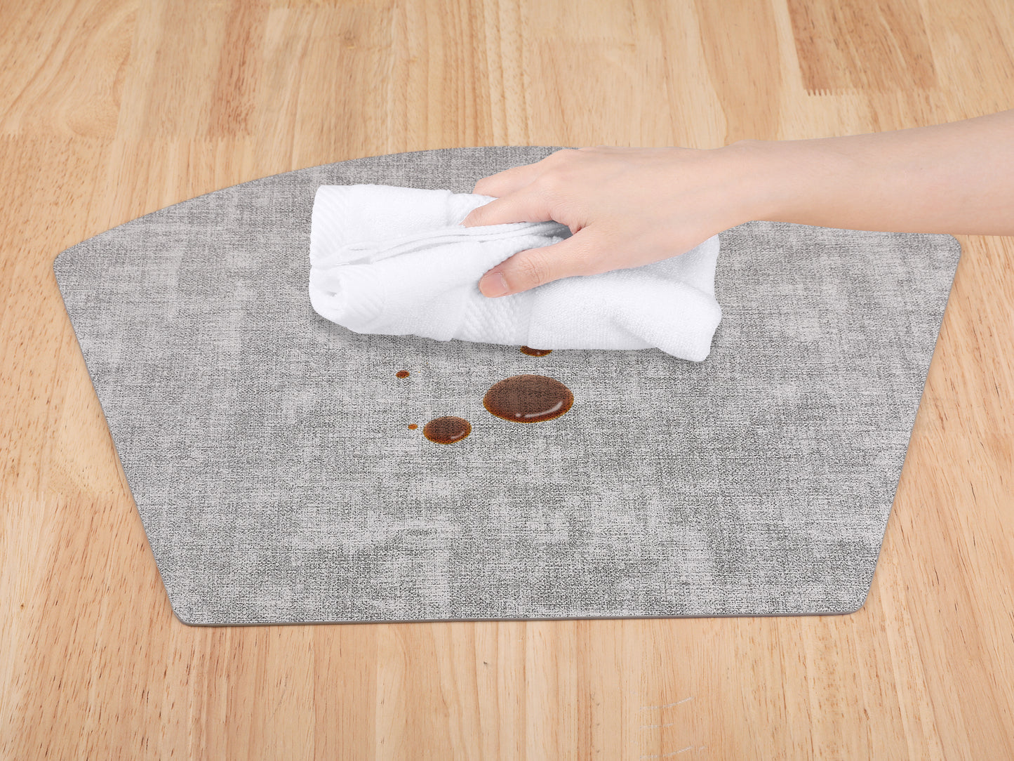 Placemats Set of 6 Wedge Faux Leather for Kitchen Dining Table Decor, Washable Wipeable 19*12in
