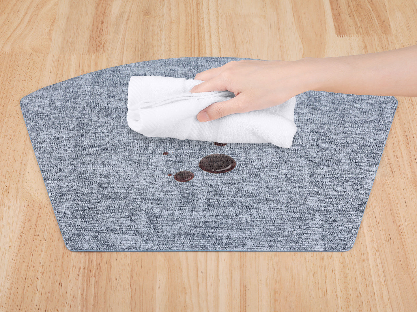Placemats Set of 6 Wedge Faux Leather for Kitchen Dining Table Decor, Washable Wipeable 19*12in