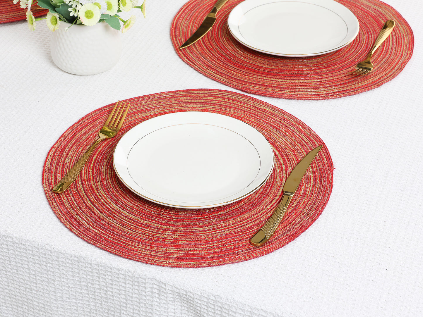 Farmhouse Placemats Set of 6 for Dining Table Decor Indoor Outdoor Washable Wipe Clean 15*15in