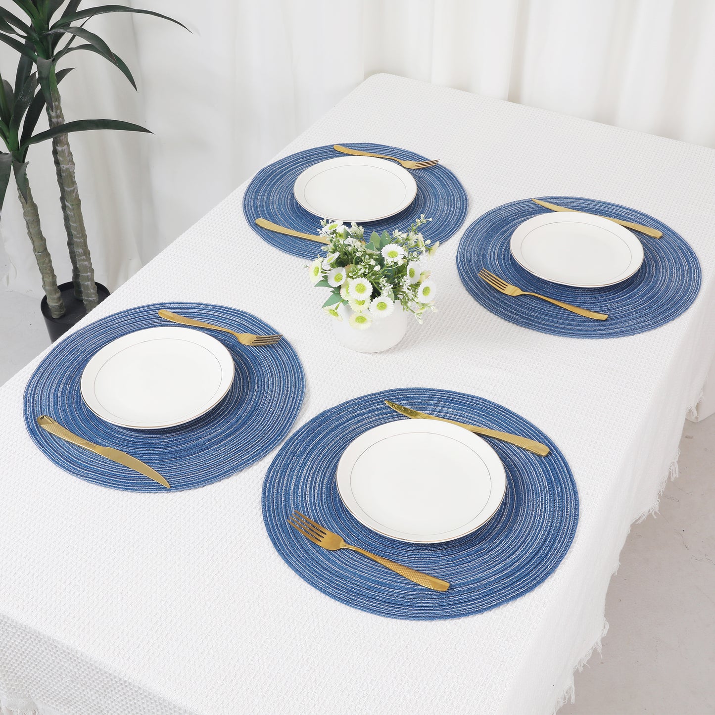 Farmhouse Placemats Set of 6 for Dining Table Decor Indoor Outdoor Washable Wipe Clean 15*15in