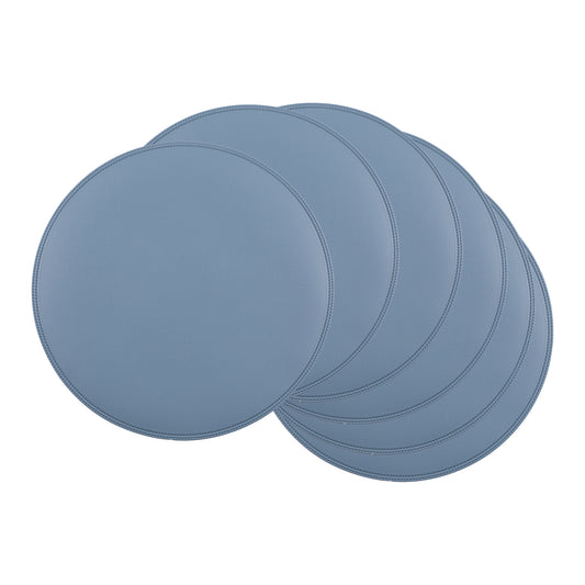 Set of 6 Placemats, Faux Leather for Kitchen Dining Table Decor Washable Heat Resistant Wipeable 15*15in
