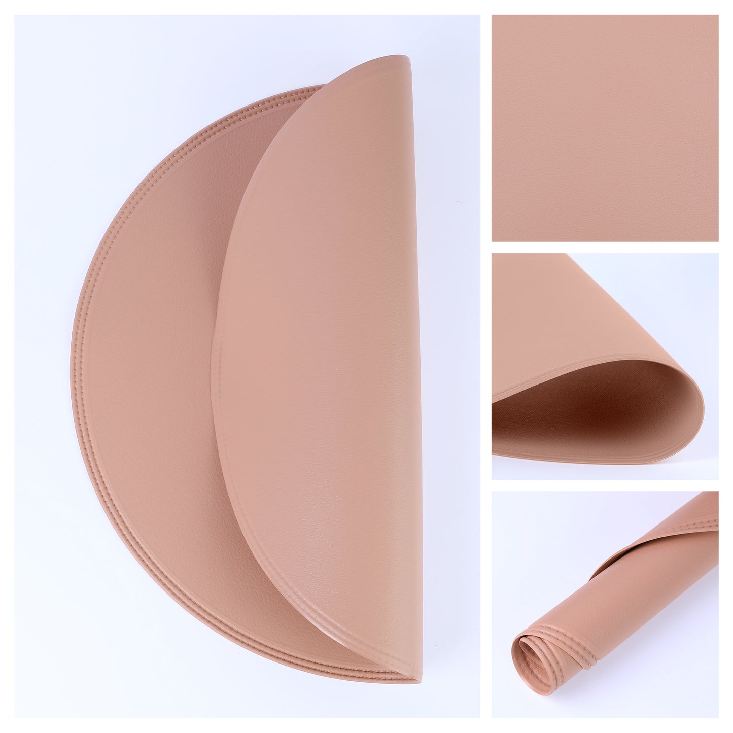 Set of 6 Placemats, Faux Leather for Kitchen Dining Table Decor Washable Heat Resistant Wipeable 15*15in