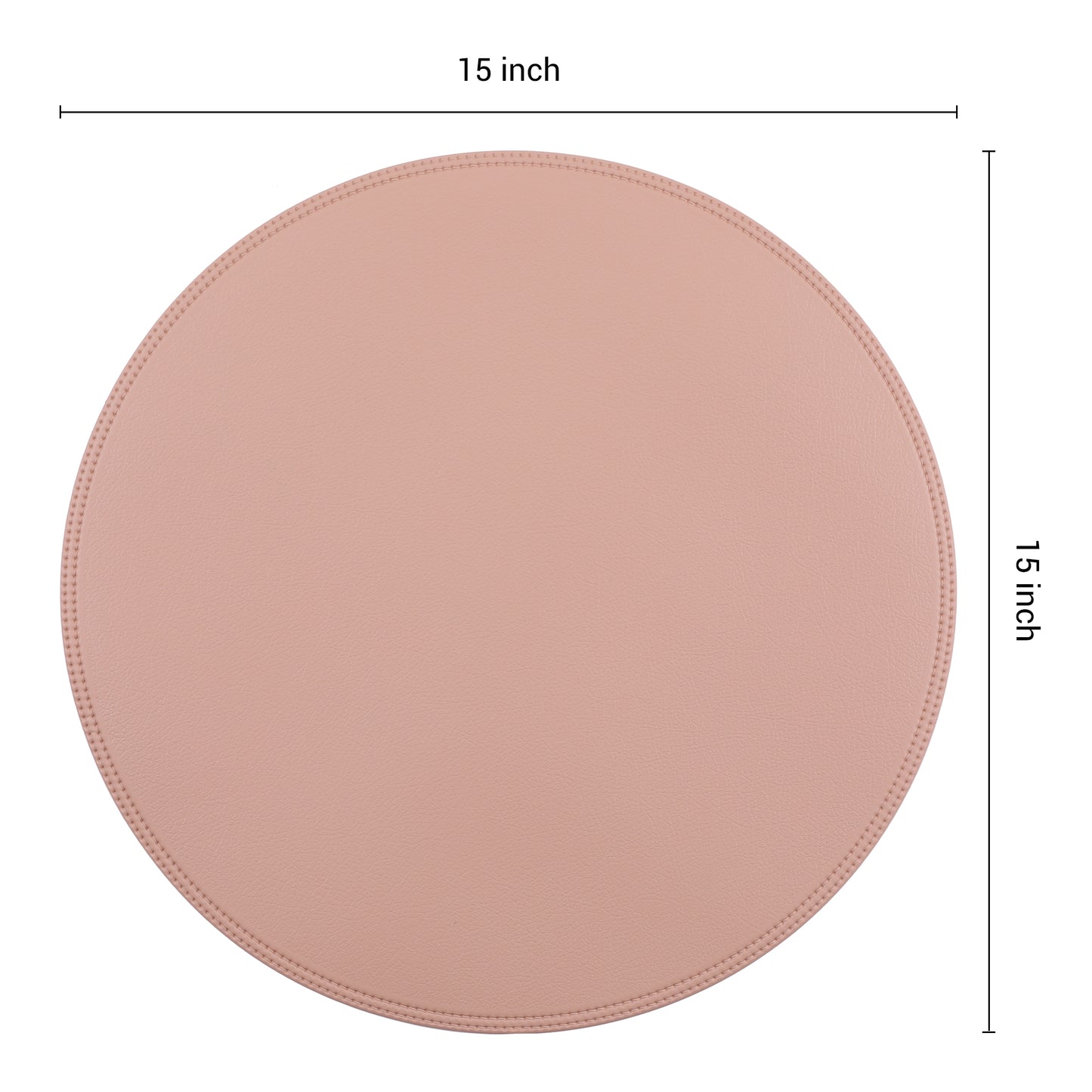 Set of 6 Placemats, Faux Leather for Kitchen Dining Table Decor Washable Heat Resistant Wipeable 15*15in
