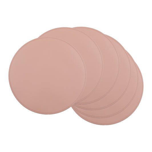 Juego de 6 manteles individuales de piel sintética para decoración de mesa de cocina, lavables, resistentes al calor y lavables, de 38 x 38 cm.