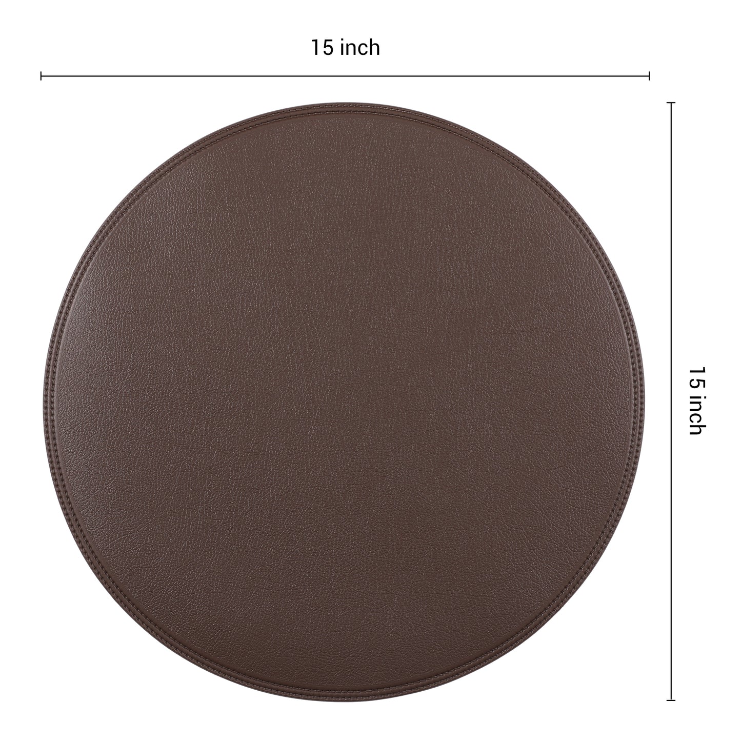 Set of 6 Placemats, Faux Leather for Kitchen Dining Table Decor Washable Heat Resistant Wipeable 15*15in