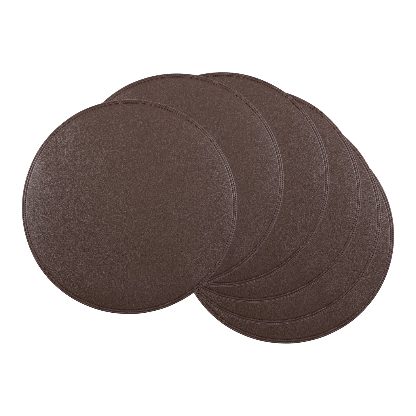 Set of 6 Placemats, Faux Leather for Kitchen Dining Table Decor Washable Heat Resistant Wipeable 15*15in