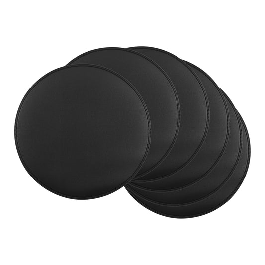 Set of 6 Placemats, Faux Leather for Kitchen Dining Table Decor Washable Heat Resistant Wipeable 15*15in