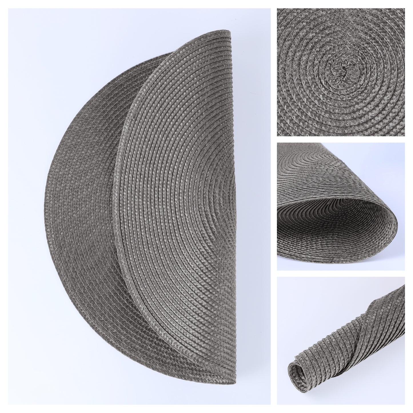Rustic Placemats Set of 8 Woven Indoor Outdoor Washable Wipe Clean 15*15in