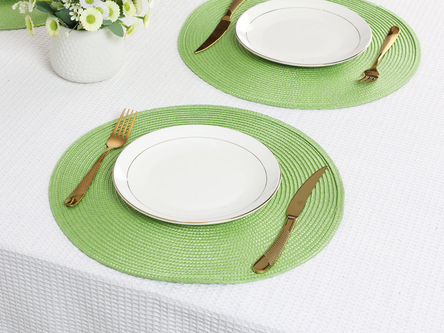 Rustic Placemats Set of 8 Woven Indoor Outdoor Washable Wipe Clean 15*15in