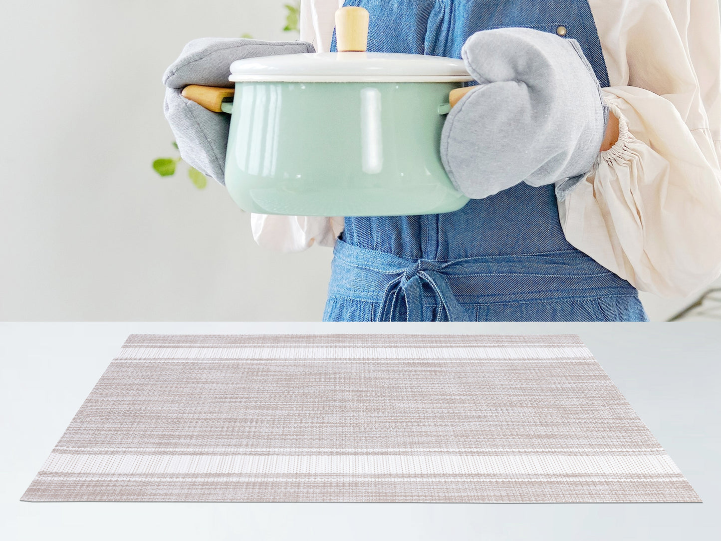 Placemats Set of 8 Vinyl for Kitchen Dining Table Decor Washable Heat Resistant 18*12in
