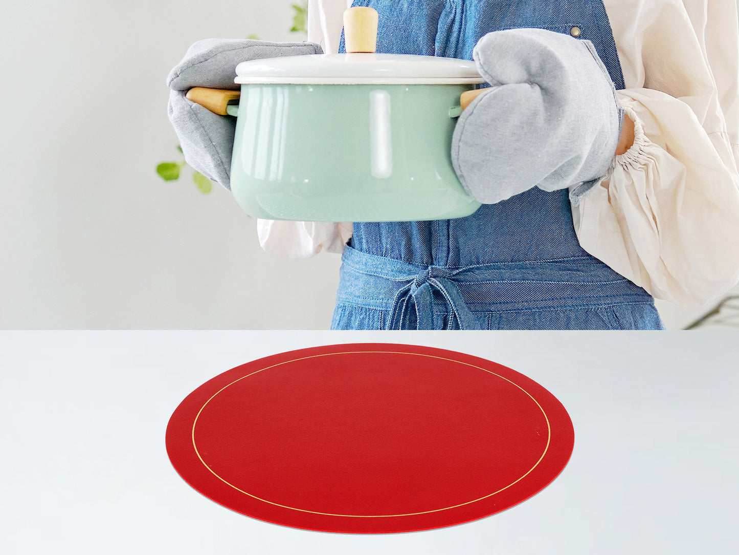 Placemats Set of 8 Faux Leather for Kitchen Dining Table Decor Heat Resistant Wipeable 13*13in