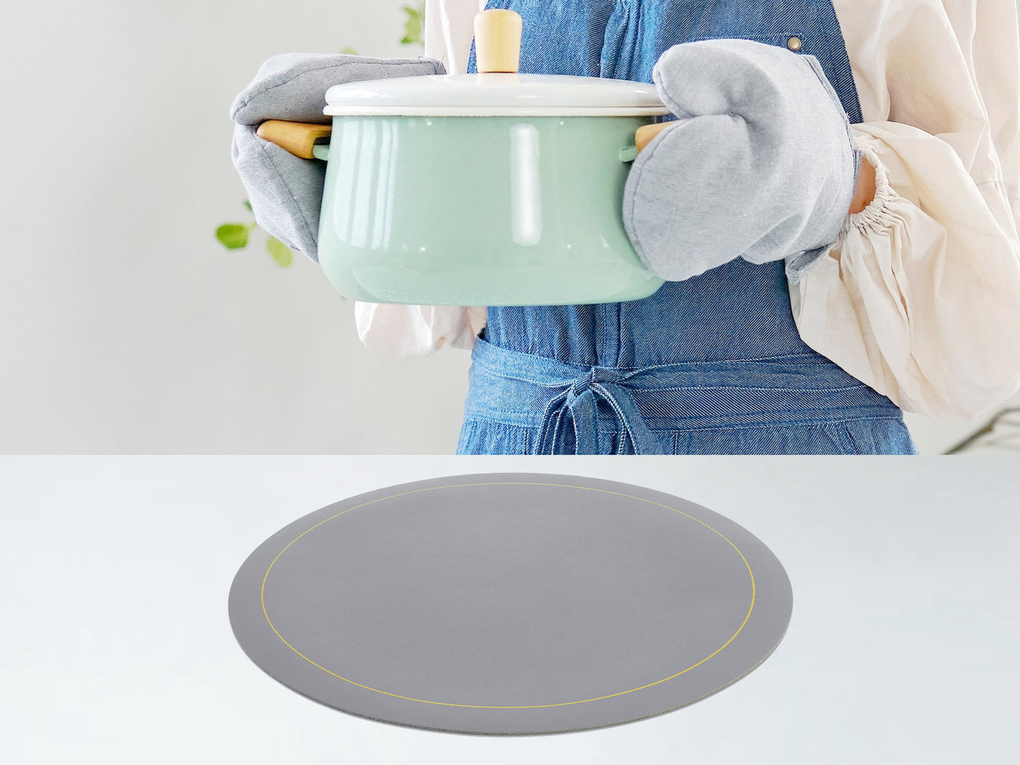 Placemats Set of 8 Faux Leather for Kitchen Dining Table Decor Heat Resistant Wipeable 13*13in