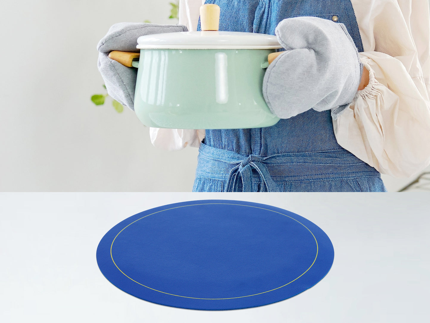 Juego de 8 manteles individuales de piel sintética para decoración de mesa de cocina, comedor, resistentes al calor y lavables, 33 x 33 cm