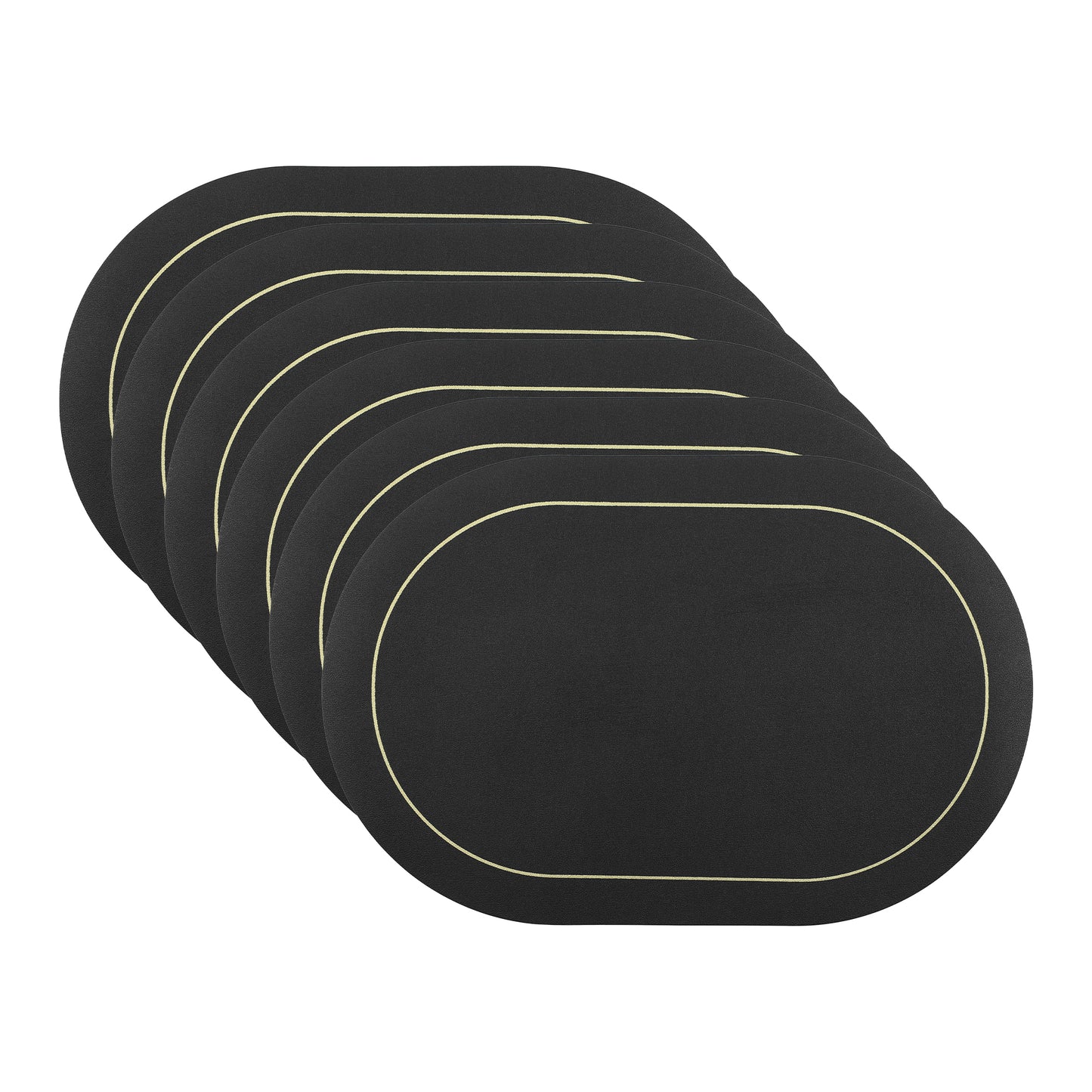 Set of 6 Placemats, Faux Leather for Kitchen Dining Table Decor, Washable Heat Resistant 18*12in
