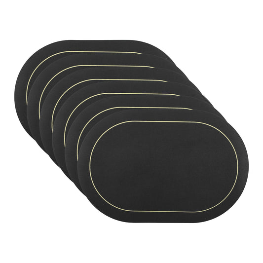 Juego de 6 manteles individuales de piel sintética para decoración de mesa de cocina y comedor, lavables y resistentes al calor, 45,7 x 30,5 cm