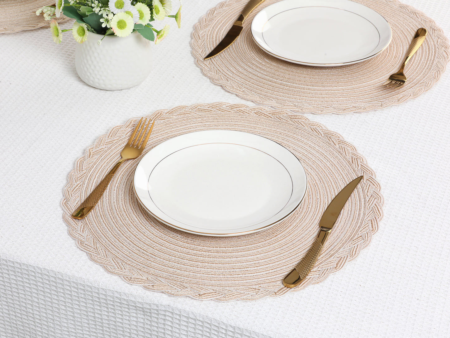 Rustic Placemats Set of 6 for Dining Table Decor Indoor Outdoor Washable Wipe Clean 15*15in
