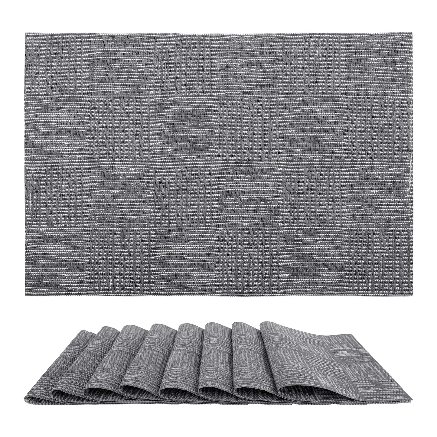 Set of 8 Vinyl Placemats for Kitchen Dining Table Decor Washable Heat Resistant 18*12in