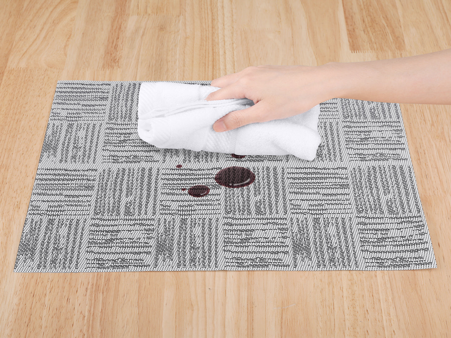 Set of 8 Vinyl Placemats for Kitchen Dining Table Decor Washable Heat Resistant 18*12in