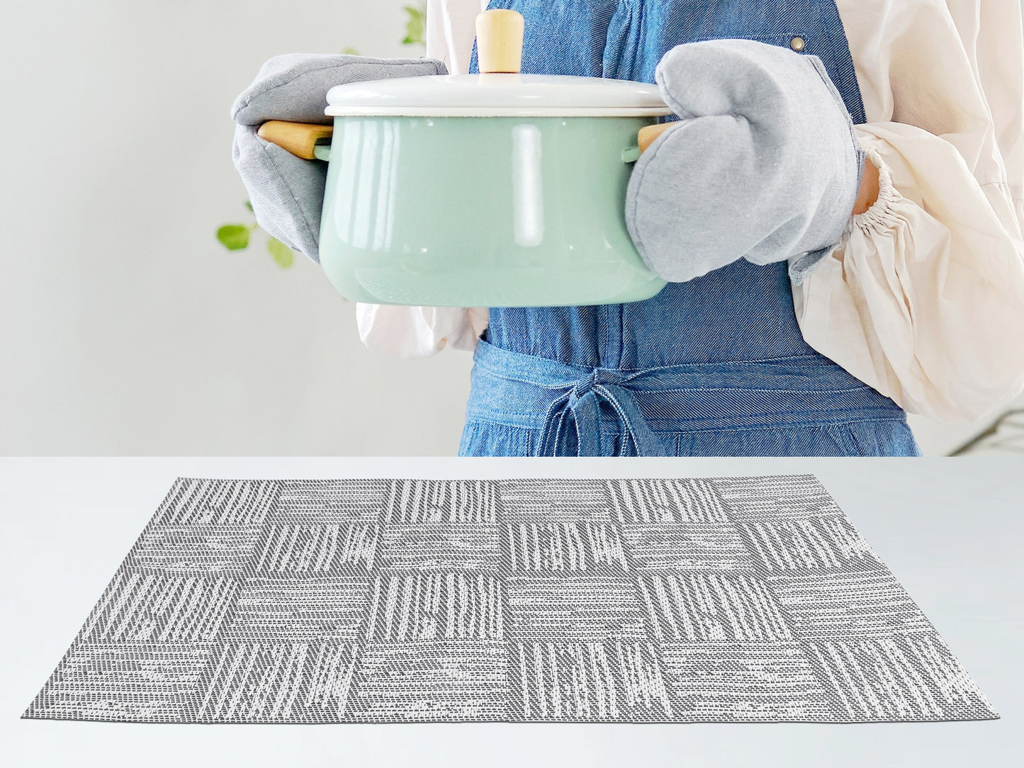 Set of 8 Vinyl Placemats for Kitchen Dining Table Decor Washable Heat Resistant 18*12in