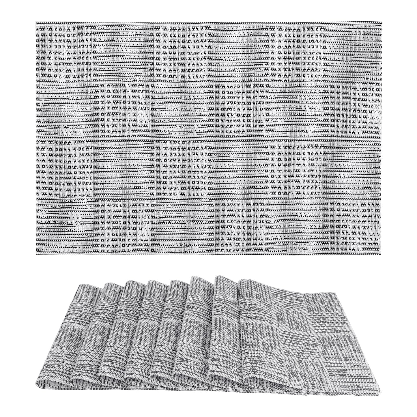 Set of 8 Vinyl Placemats for Kitchen Dining Table Decor Washable Heat Resistant 18*12in