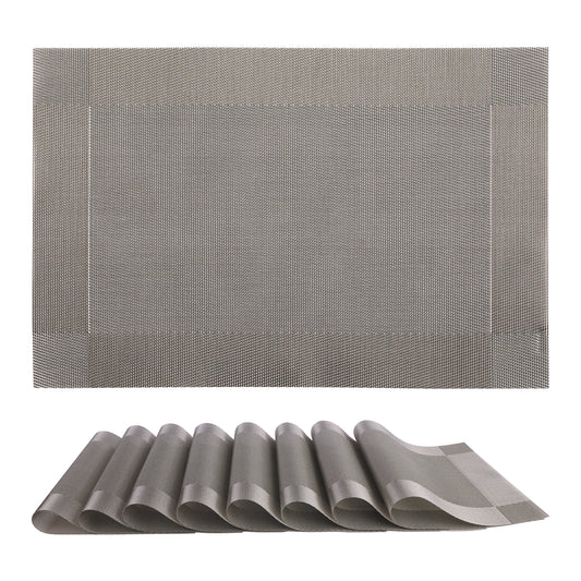 Juego de 8 manteles individuales de PVC para decoración de mesa de cocina y comedor, lavables y lavables, 45,7 x 30,5 cm