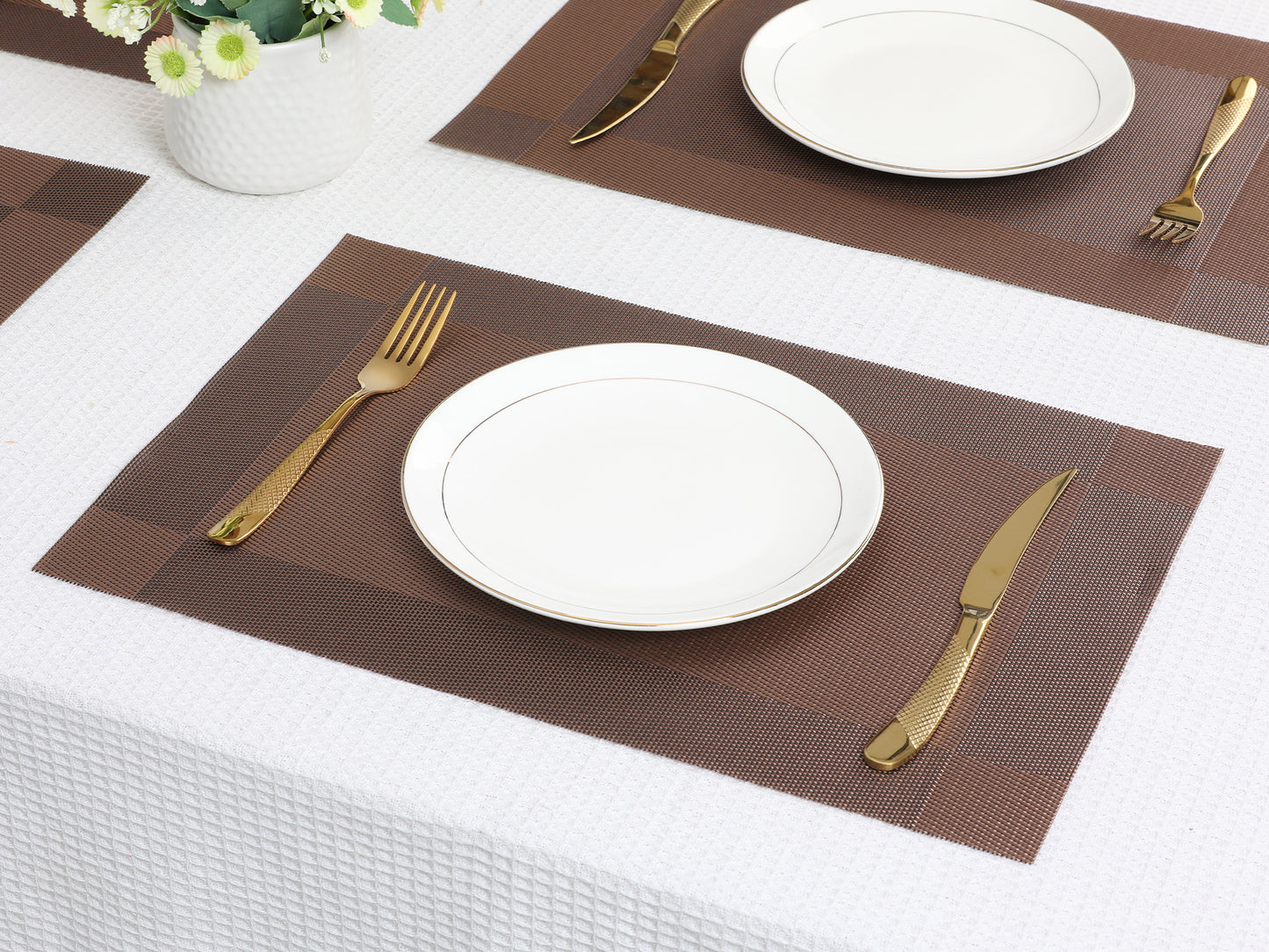 Juego de 8 manteles individuales de PVC para decoración de mesa de cocina y comedor, lavables y lavables, 45,7 x 30,5 cm
