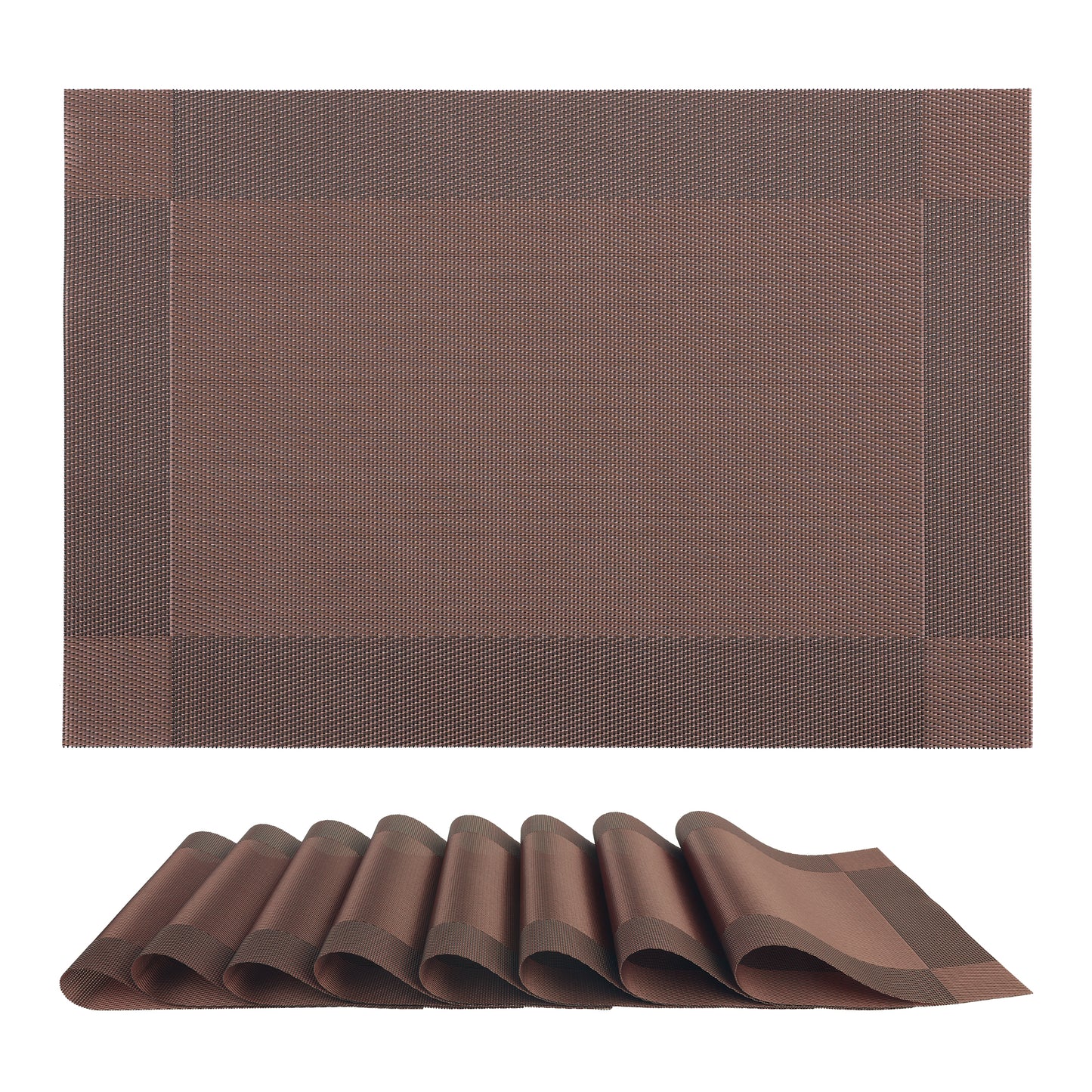 Juego de 8 manteles individuales de PVC para decoración de mesa de cocina y comedor, lavables y lavables, 45,7 x 30,5 cm