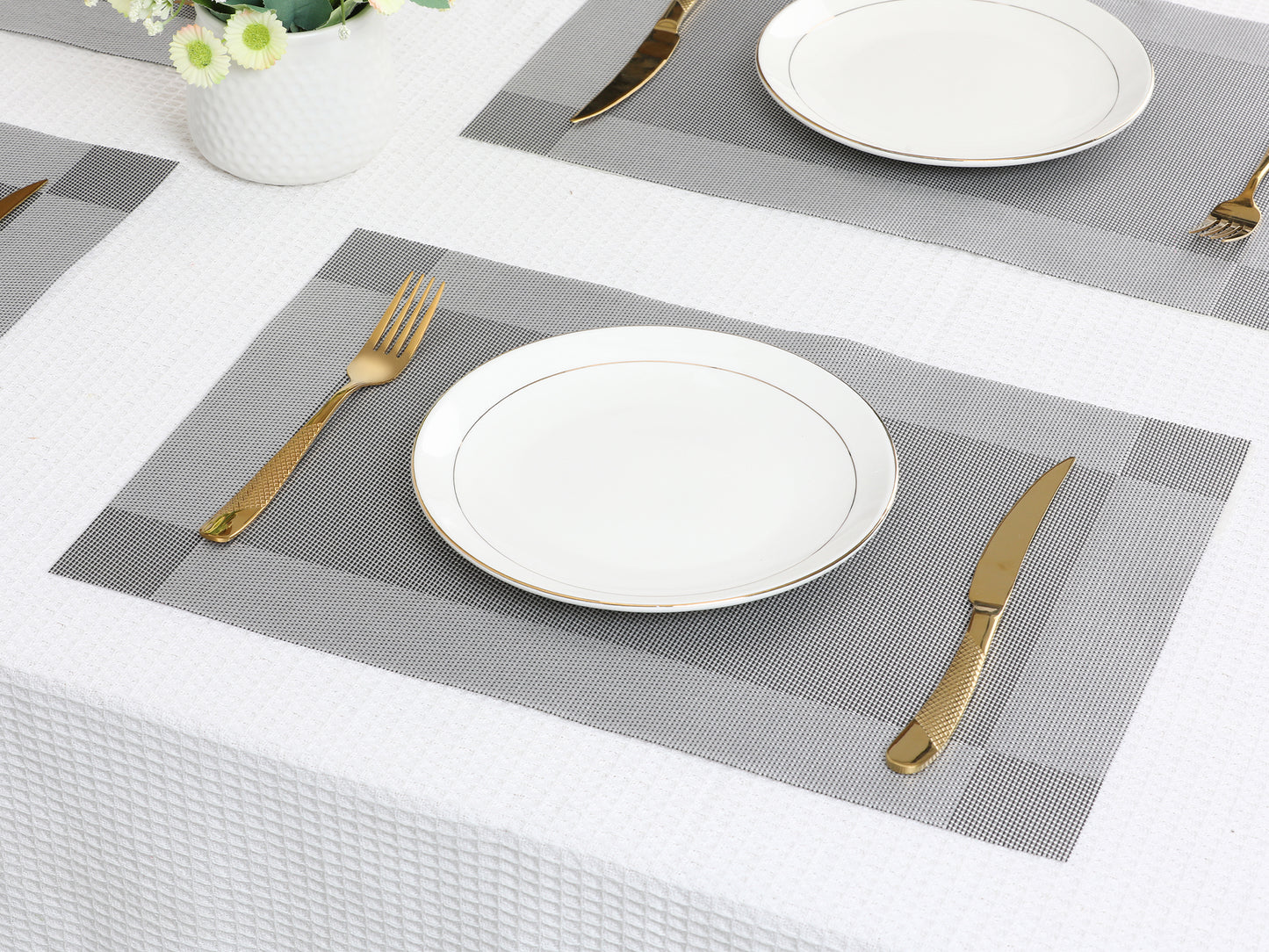 Juego de 8 manteles individuales de PVC para decoración de mesa de cocina y comedor, lavables y lavables, 45,7 x 30,5 cm