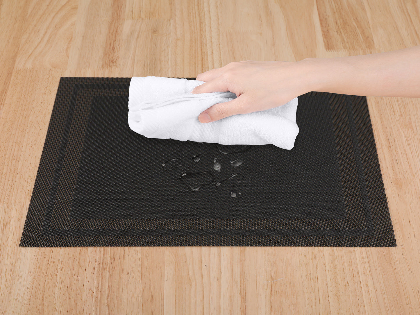 Set of 8 Placemats, Vinyl for Kitchen Dining Table Decor Washable Heat Resistant 18*12in