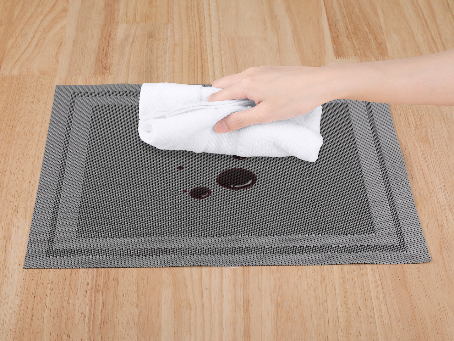 Set of 8 Placemats, Vinyl for Kitchen Dining Table Decor Washable Heat Resistant 18*12in