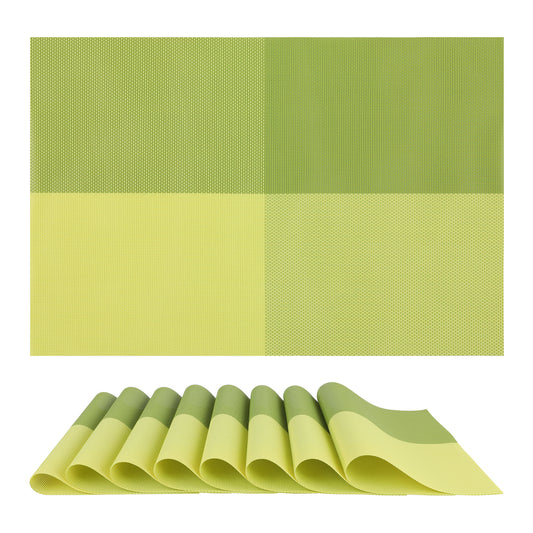Placemats Set of 8 PVC for Kitchen Dining Table Decor Washable Heat Resistant 18*12in