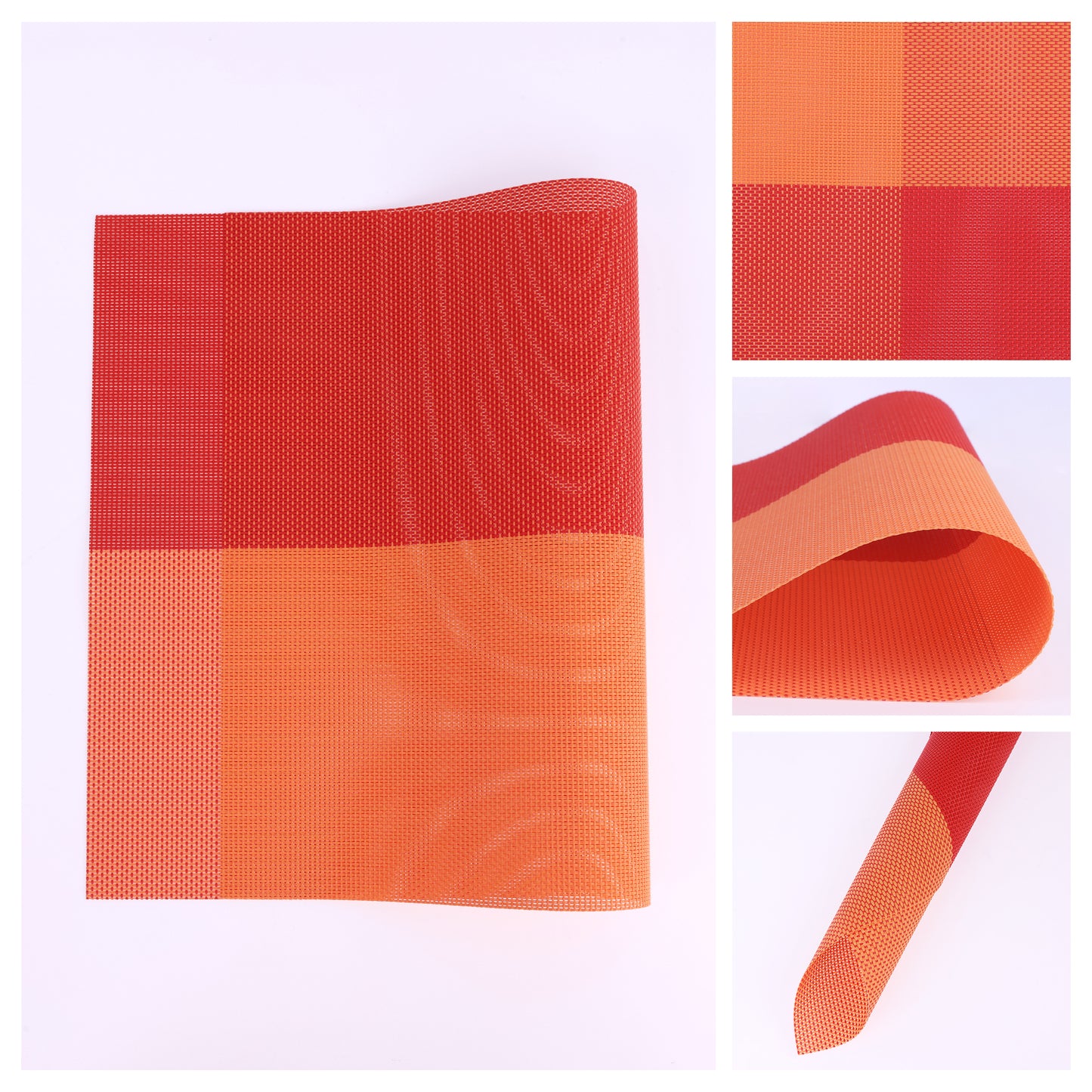 Placemats Set of 8 PVC for Kitchen Dining Table Decor Washable Heat Resistant 18*12in