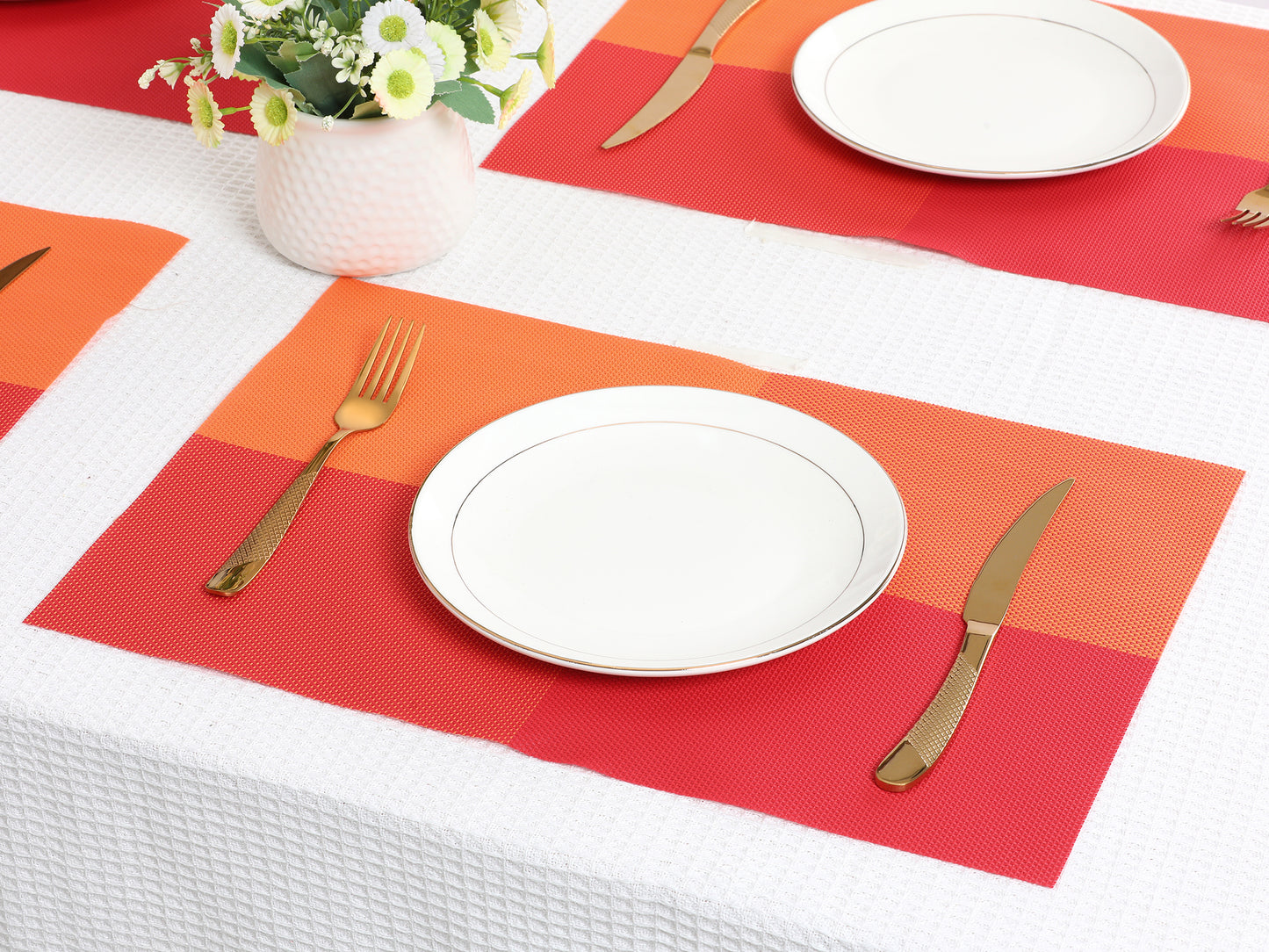 Placemats Set of 8 PVC for Kitchen Dining Table Decor Washable Heat Resistant 18*12in