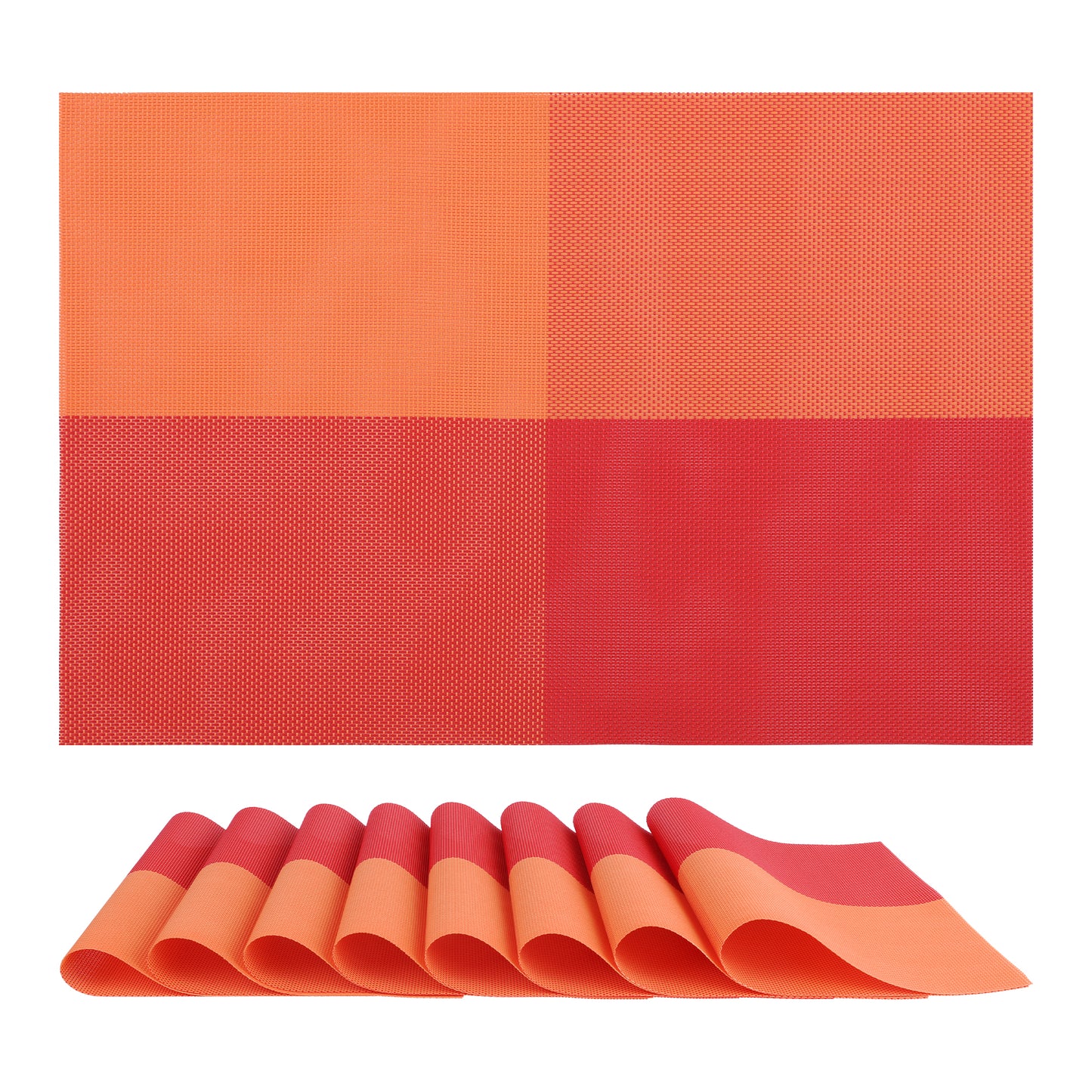 Placemats Set of 8 PVC for Kitchen Dining Table Decor Washable Heat Resistant 18*12in