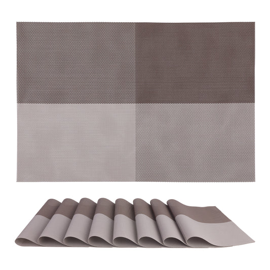 Placemats Set of 8 PVC for Kitchen Dining Table Decor Washable Heat Resistant 18*12in