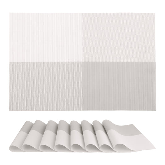 Placemats Set of 8 PVC for Kitchen Dining Table Decor Washable Heat Resistant 18*12in
