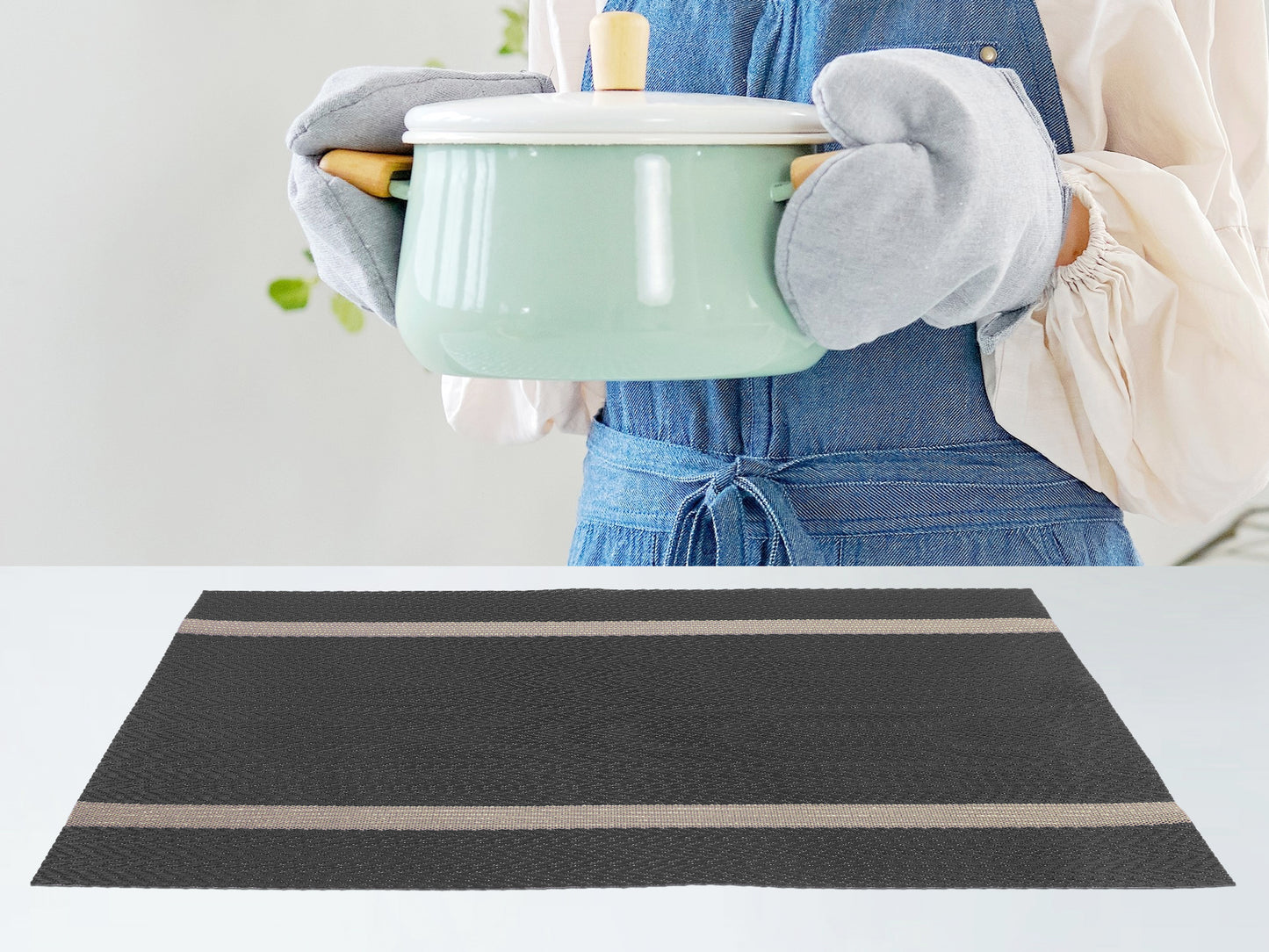 Placemats Set of 8 Vinyl for Kitchen Dining Table Decor Washable Heat Resistant 18*12in