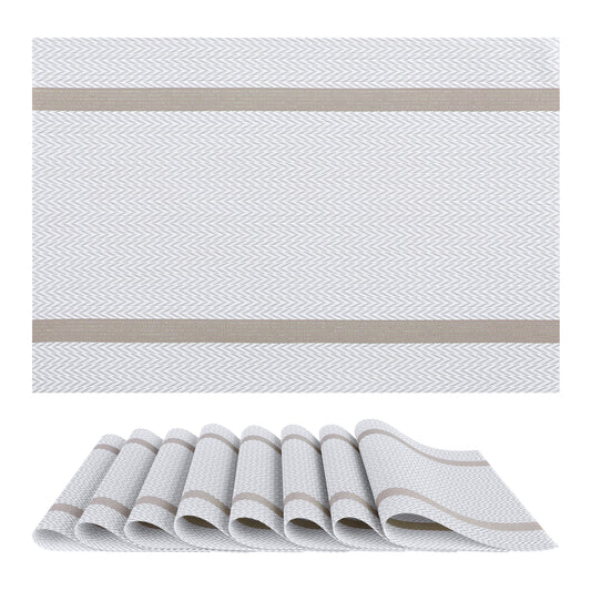 Placemats Set of 8 Vinyl for Kitchen Dining Table Decor Washable Heat Resistant 18*12in
