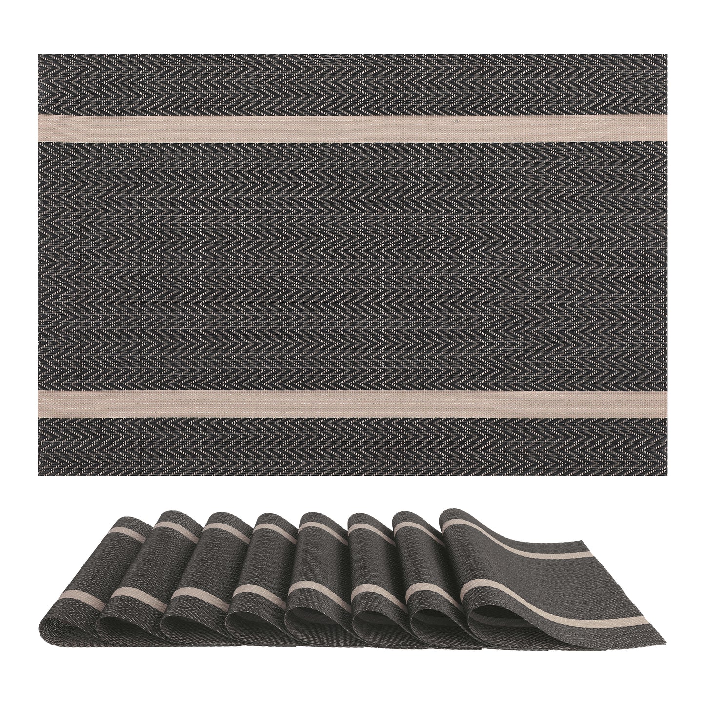 Placemats Set of 8 Vinyl for Kitchen Dining Table Decor Washable Heat Resistant 18*12in
