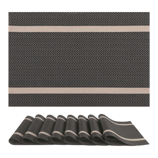 Placemats Set of 8 Vinyl for Kitchen Dining Table Decor Washable Heat Resistant 18*12in